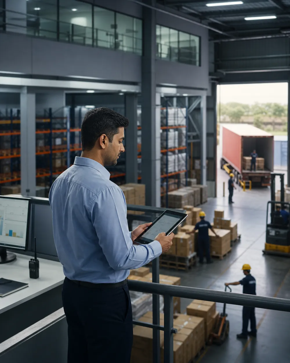 Logistics operations manager coordinating warehouse, fulfillment, and dispatch activity