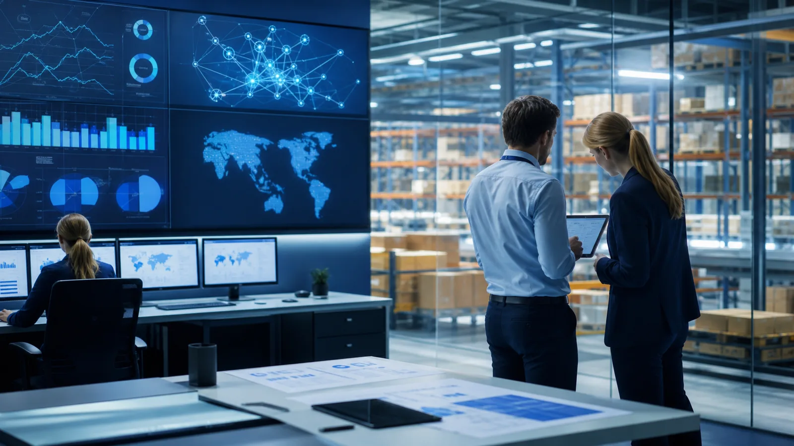 Technology-enabled warehouse operations with inventory visibility and logistics control